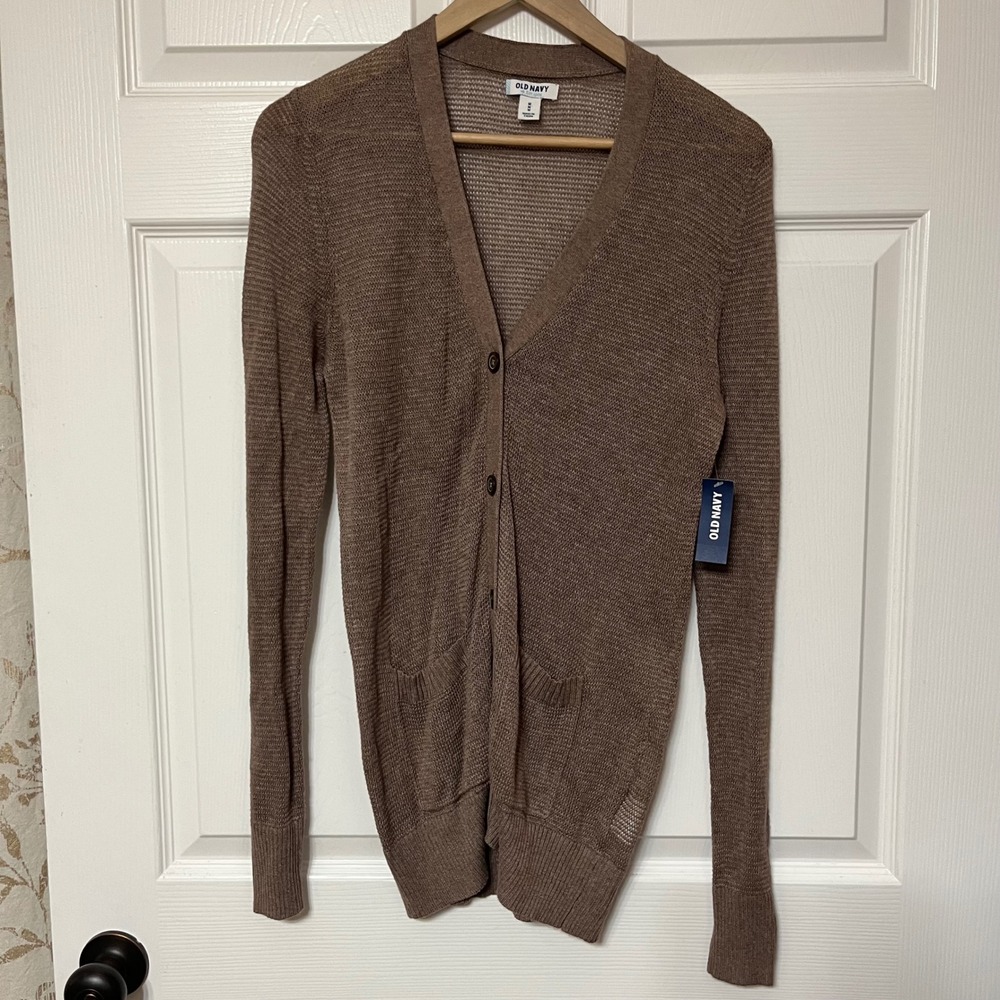 Old Navy Lightweight Knit‎ Button Front Cardigan Sweater Brown Size Medium